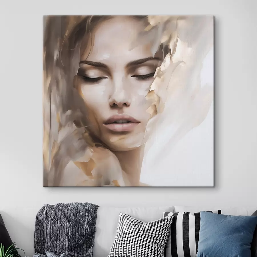 Obraz Abstrakcyjny portret kobiety, imitacja obrazu s49132
