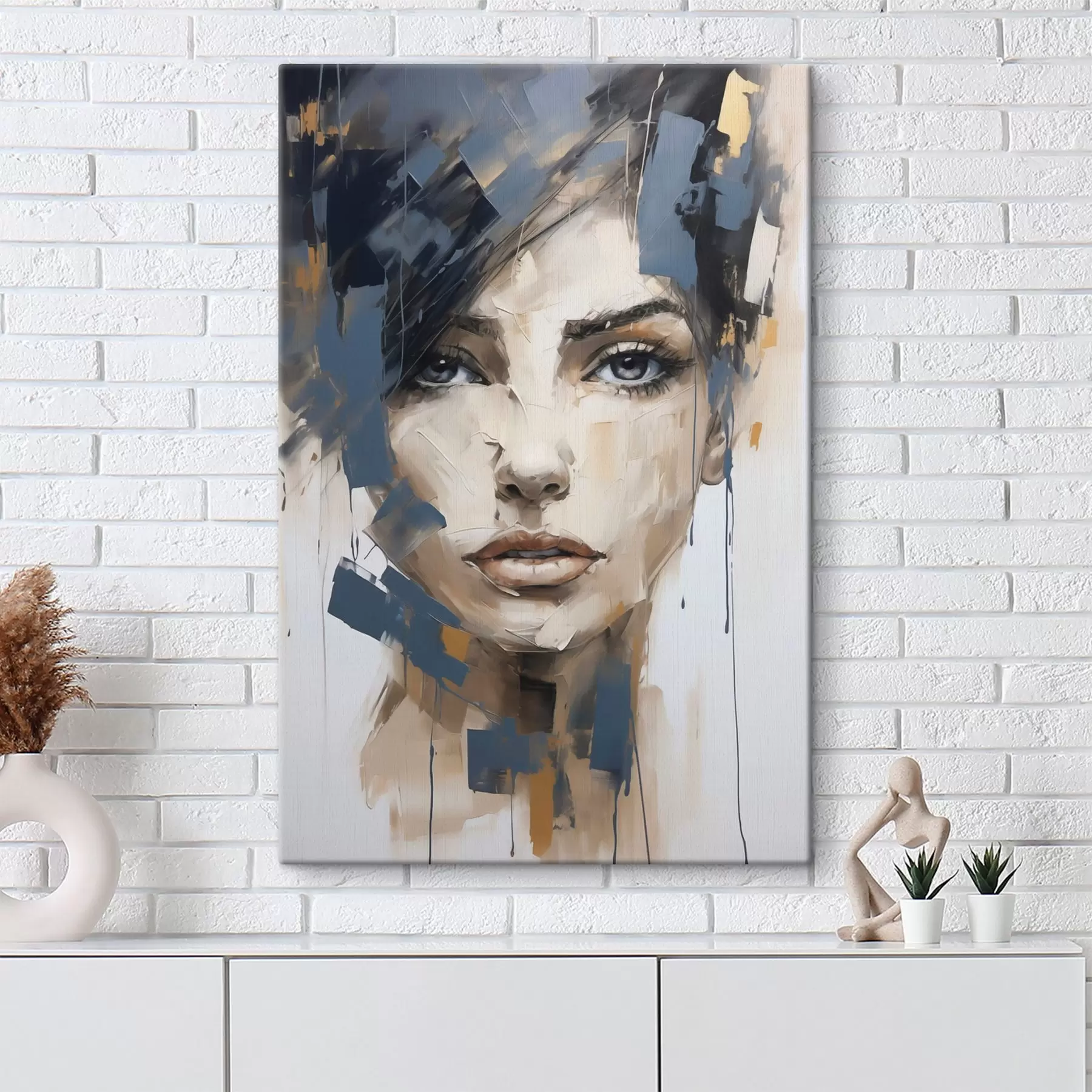 Obraz Abstrakcyjny portret dziewczyny, imitacja obrazu s49141