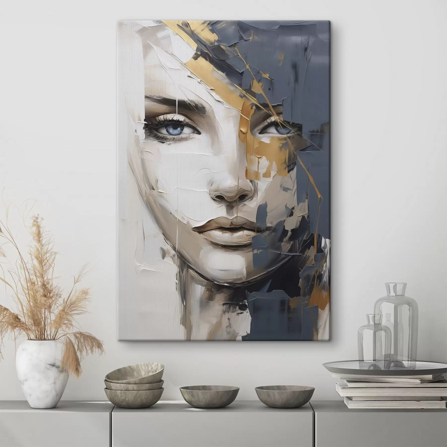 Obraz Abstrakcyjny portret kobiety, imitacja obrazu s49142