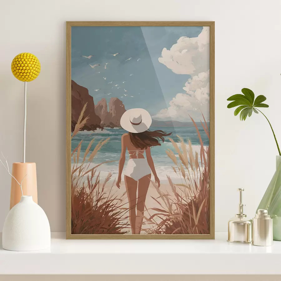 Fototapeta Dziewczyna nad oceanem f49253