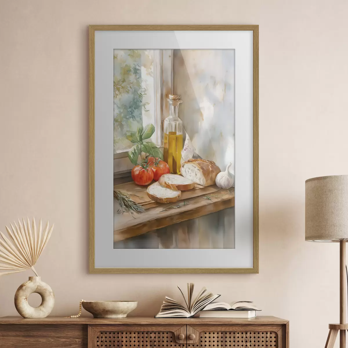 Plakat Włoska martwa natura w stylu akwarelowym f49255