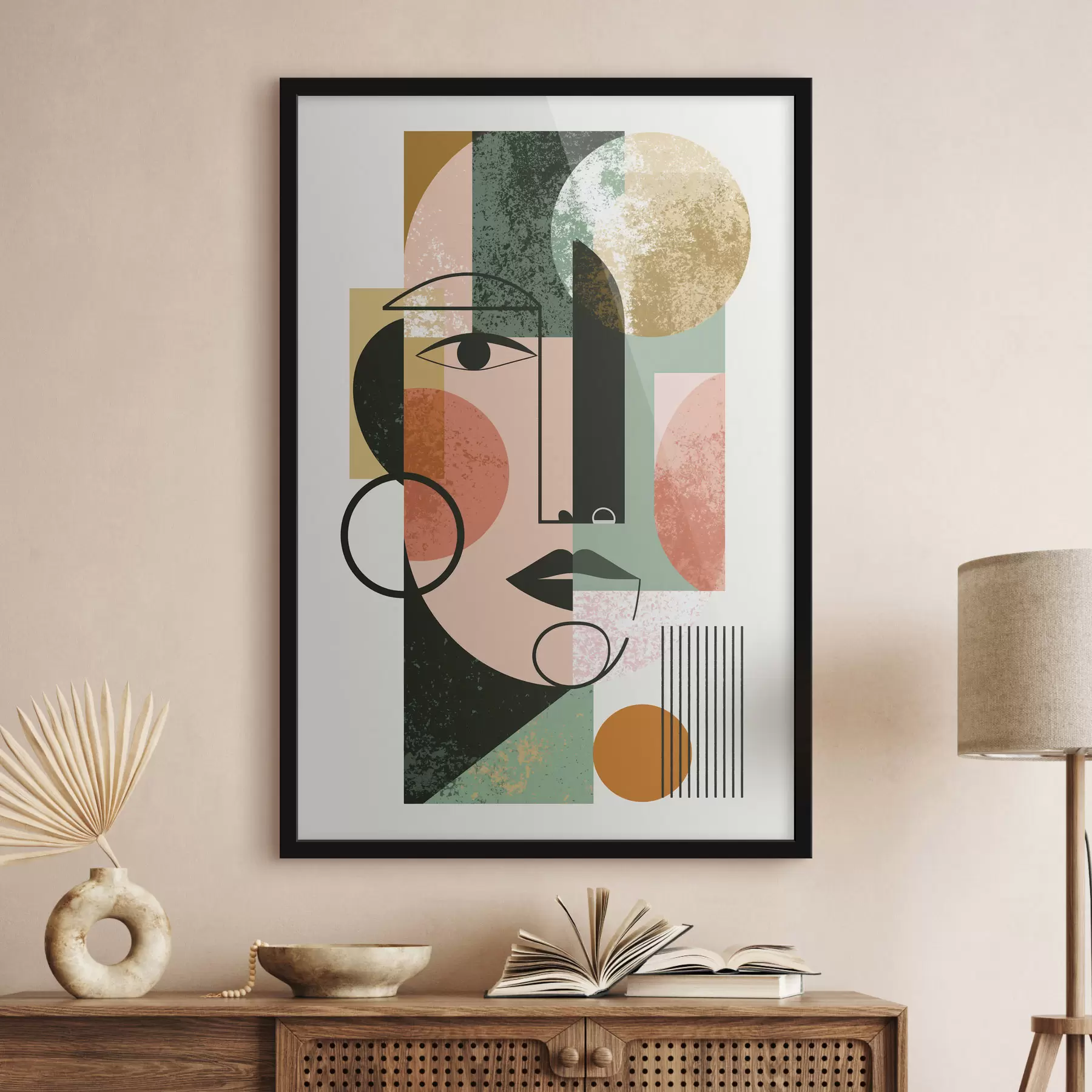 Fototapeta Abstrakcyjny portret z geometrycznymi kształtami f49341
