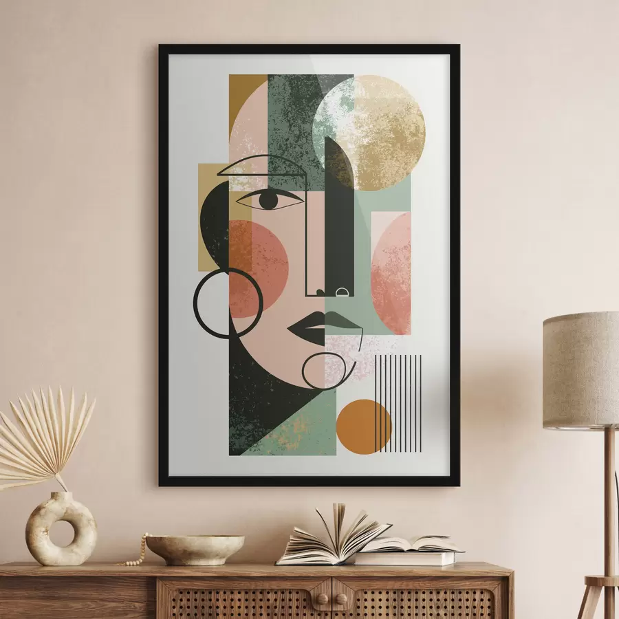 Fototapeta Abstrakcyjny portret z geometrycznymi kształtami f49341