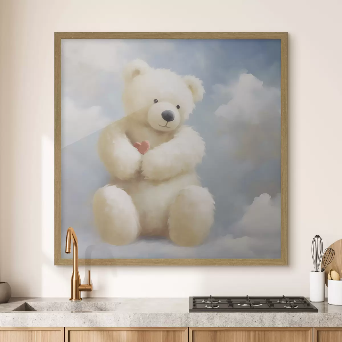 Plakat Niedźwiadek o małym sercu, obraz wykonany techniką imitacji f49395