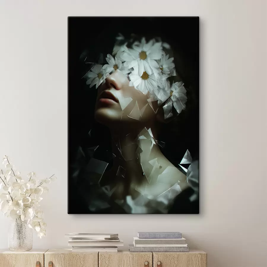 Obraz Portret kobiety z stokrotkami s49454