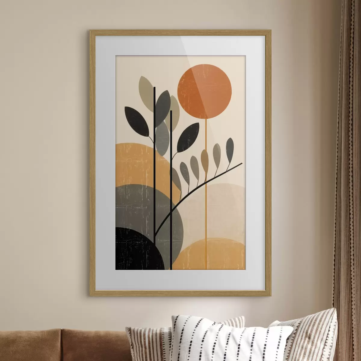 Plakat Geometryczne liście f49439