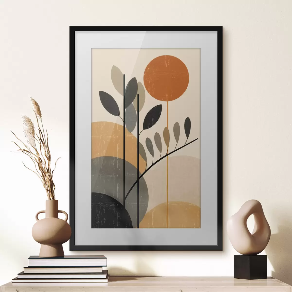 Plakat Geometryczne liście f49439