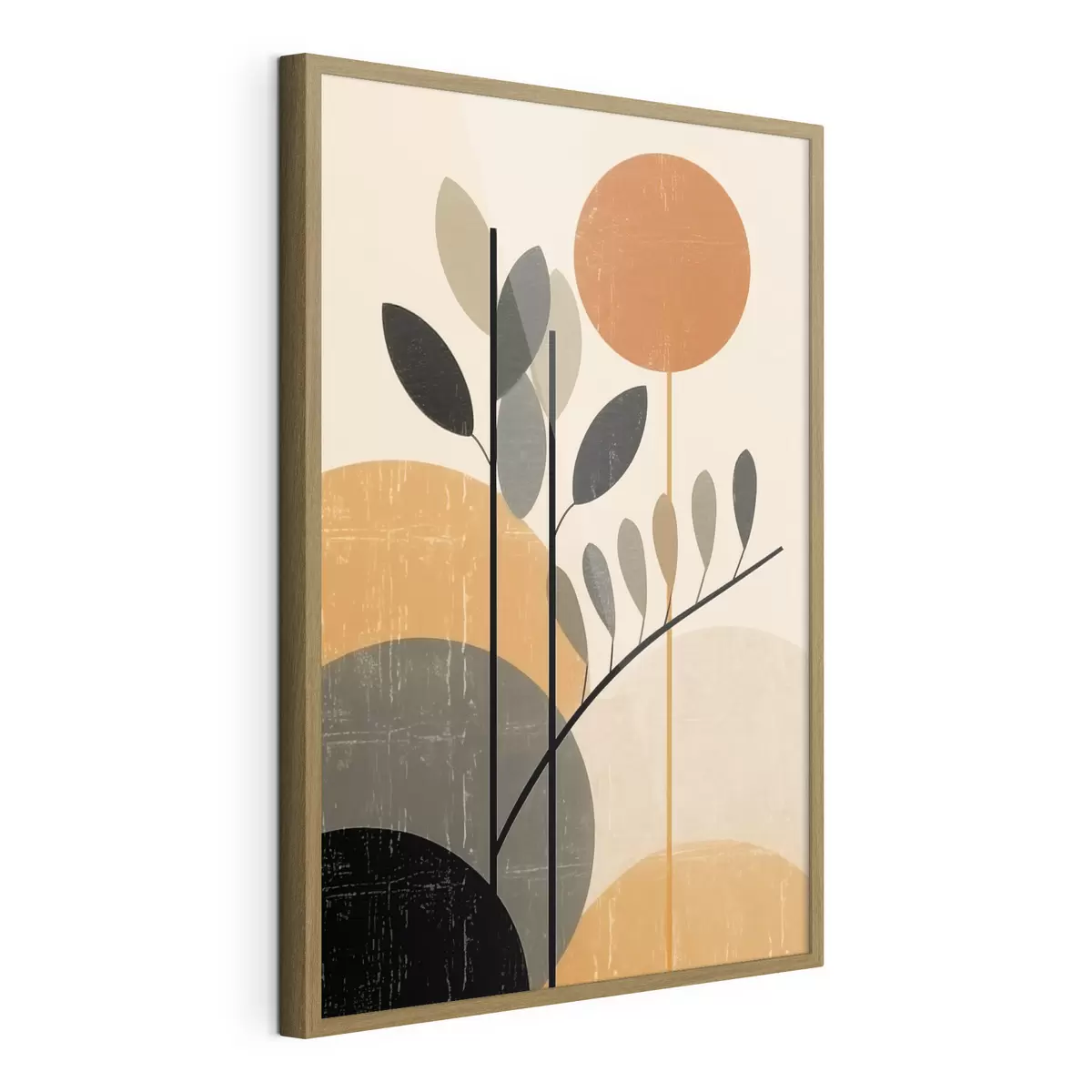 Plakat Geometryczne liście f49439