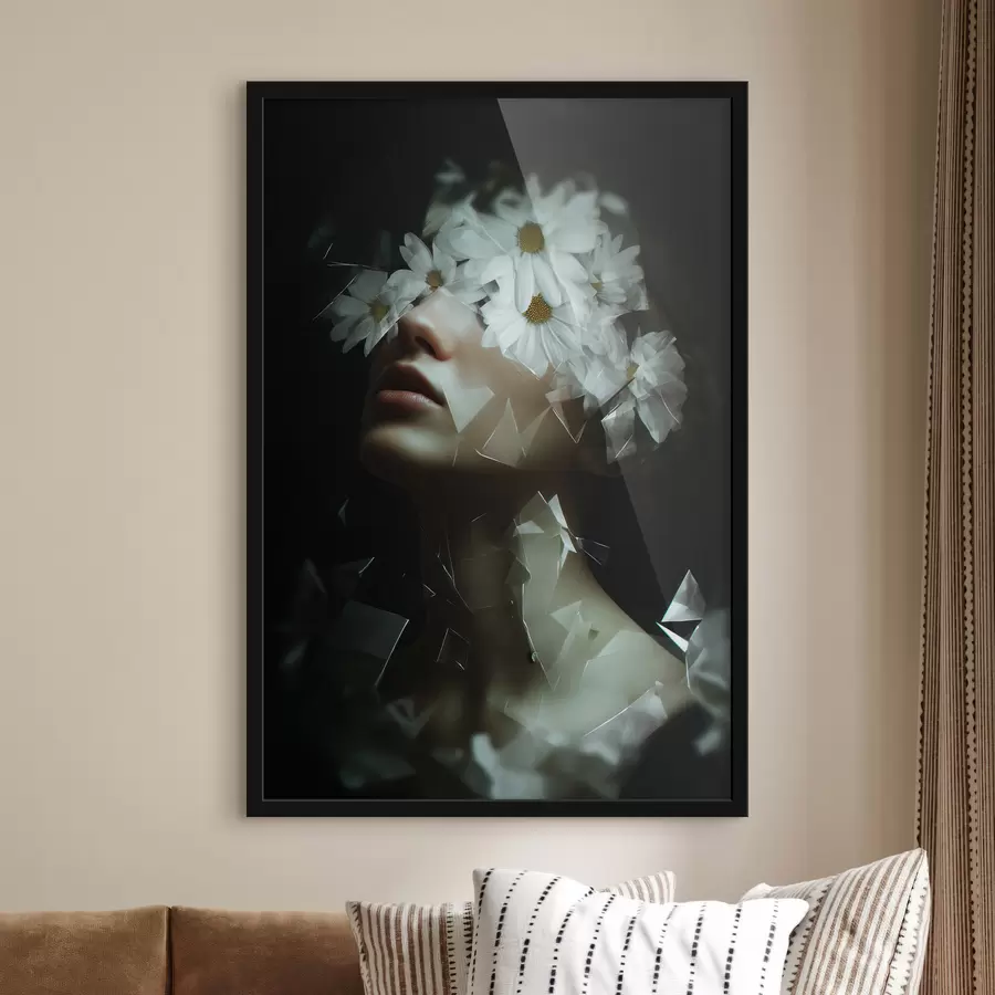 Fototapeta Portret kobiety z stokrotkami f49454