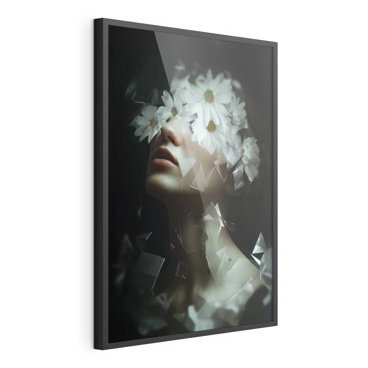 Plakat Portret kobiety z stokrotkami f49454