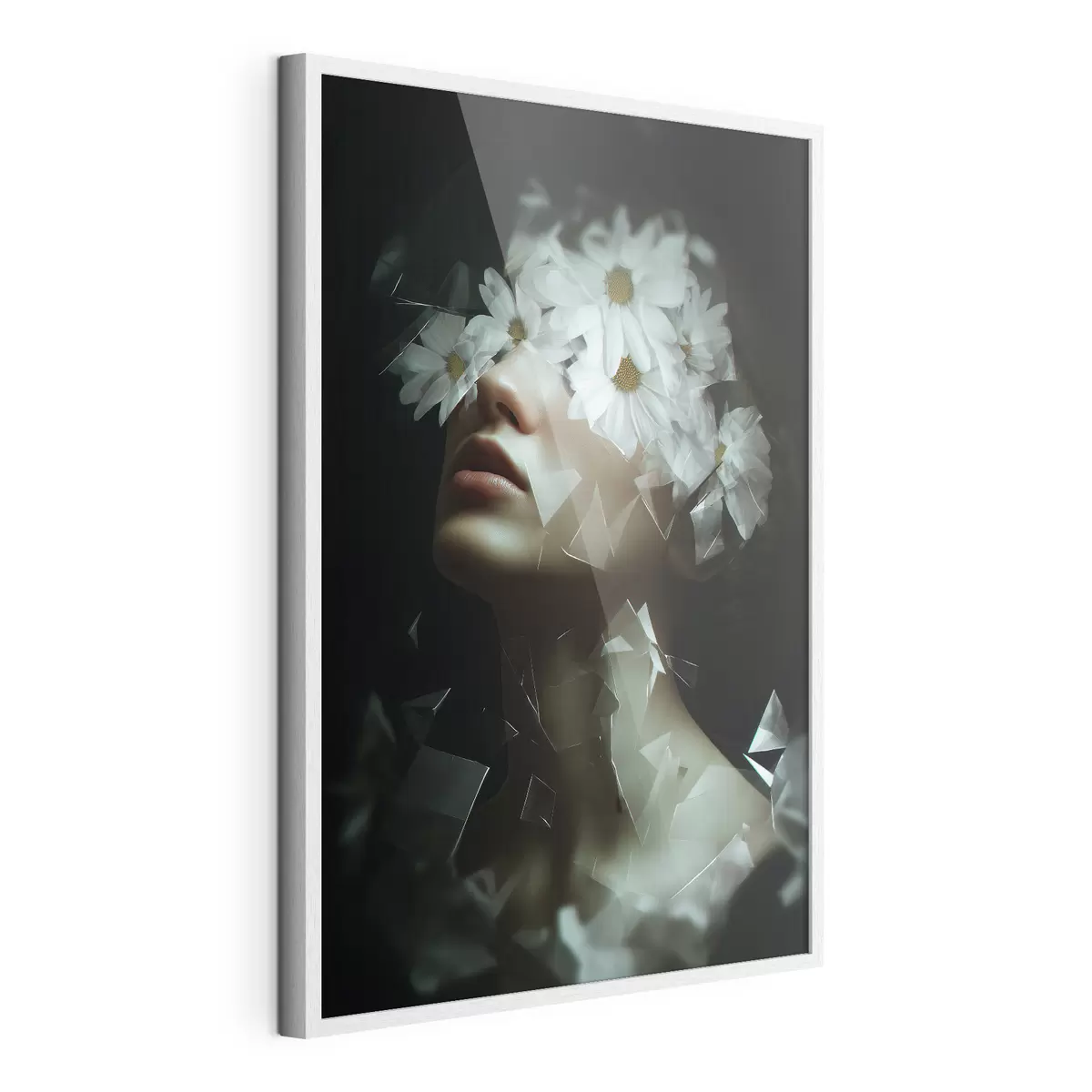 Plakat Portret kobiety z stokrotkami f49454