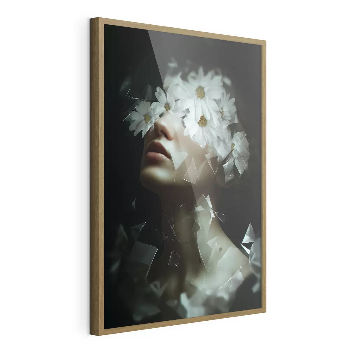 Plakat Portret kobiety z stokrotkami f49454