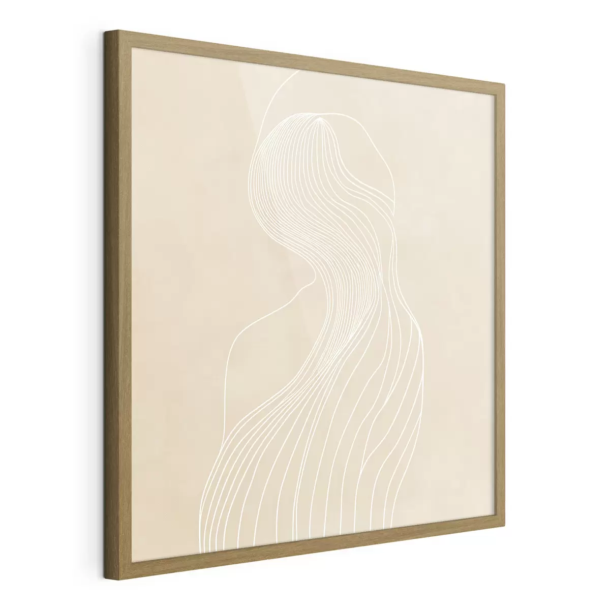 Plakat Abstrakcyjna sylwetka kobiety narysowana białymi liniami w stylu minimalistycznym f48875