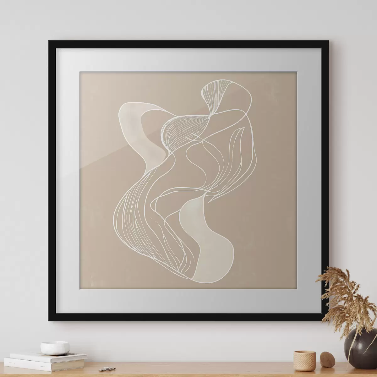 Plakat Elegancki abstrakcyjny motyw złożony z cienkich linii w stylu sztuki współczesnej f48876