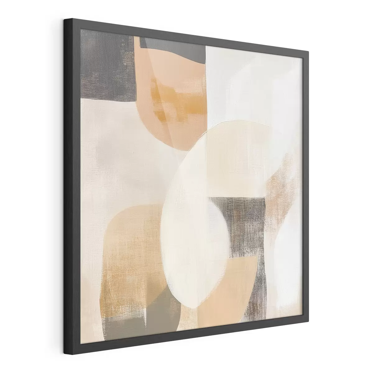 Plakat Plakat przedstawiający dzieło sztuki współczesnej z prostymi figurami geometrycznymi w ciepłych barwach f48894