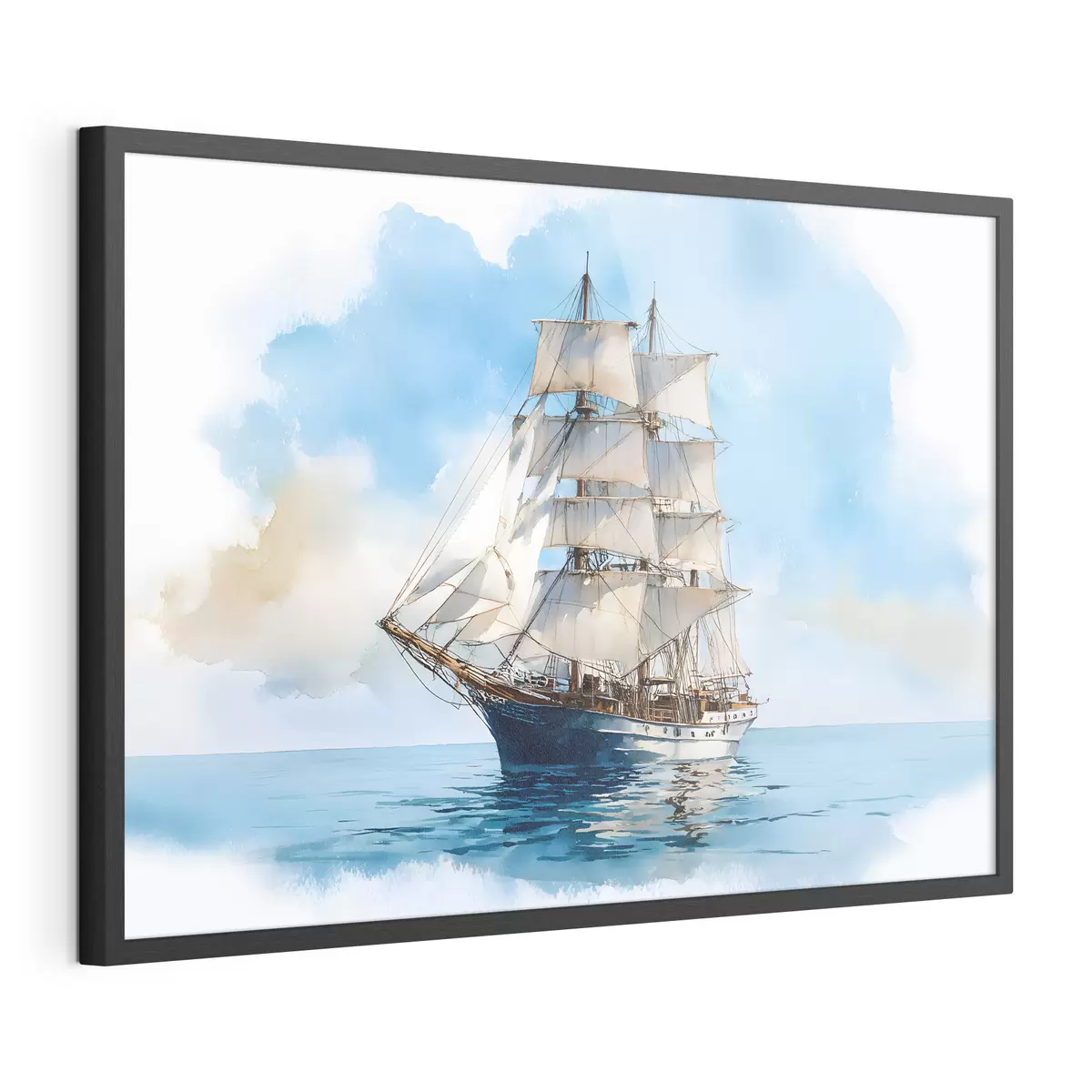Plakat Statek na morzu w stylu akwareli f49421