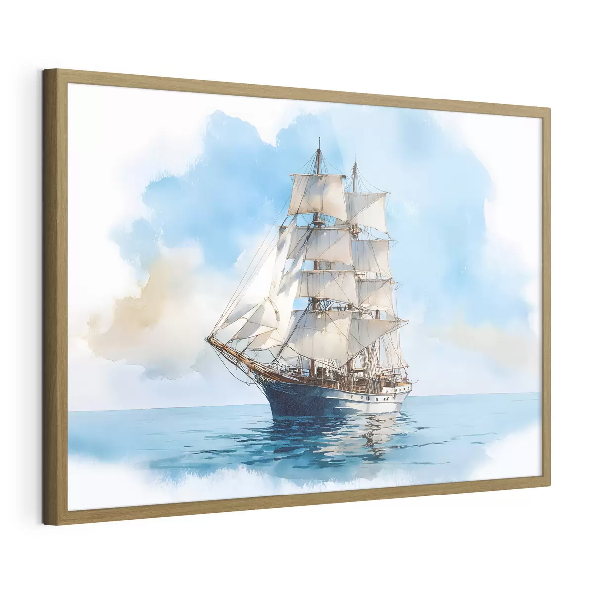 Plakat Statek na morzu w stylu akwareli f49421