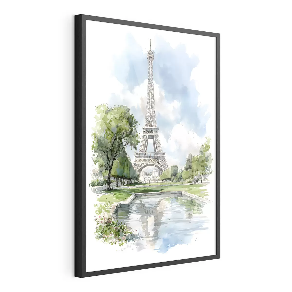 Plakat Wieża Eiffla w stylu akwarelowym f49424