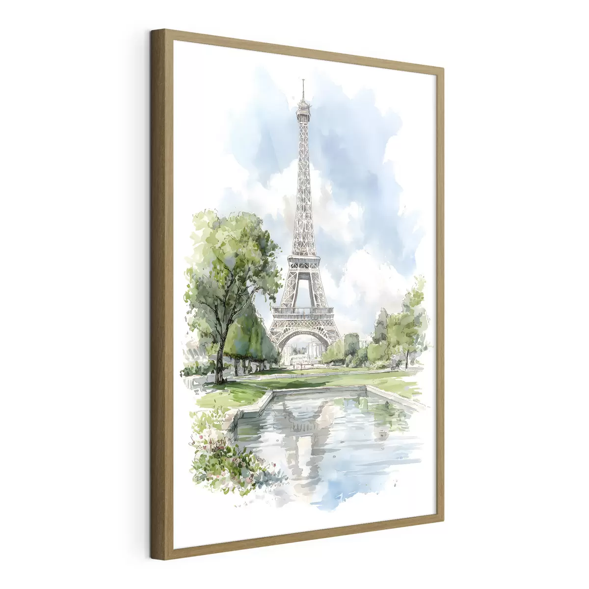 Plakat Wieża Eiffla w stylu akwarelowym f49424