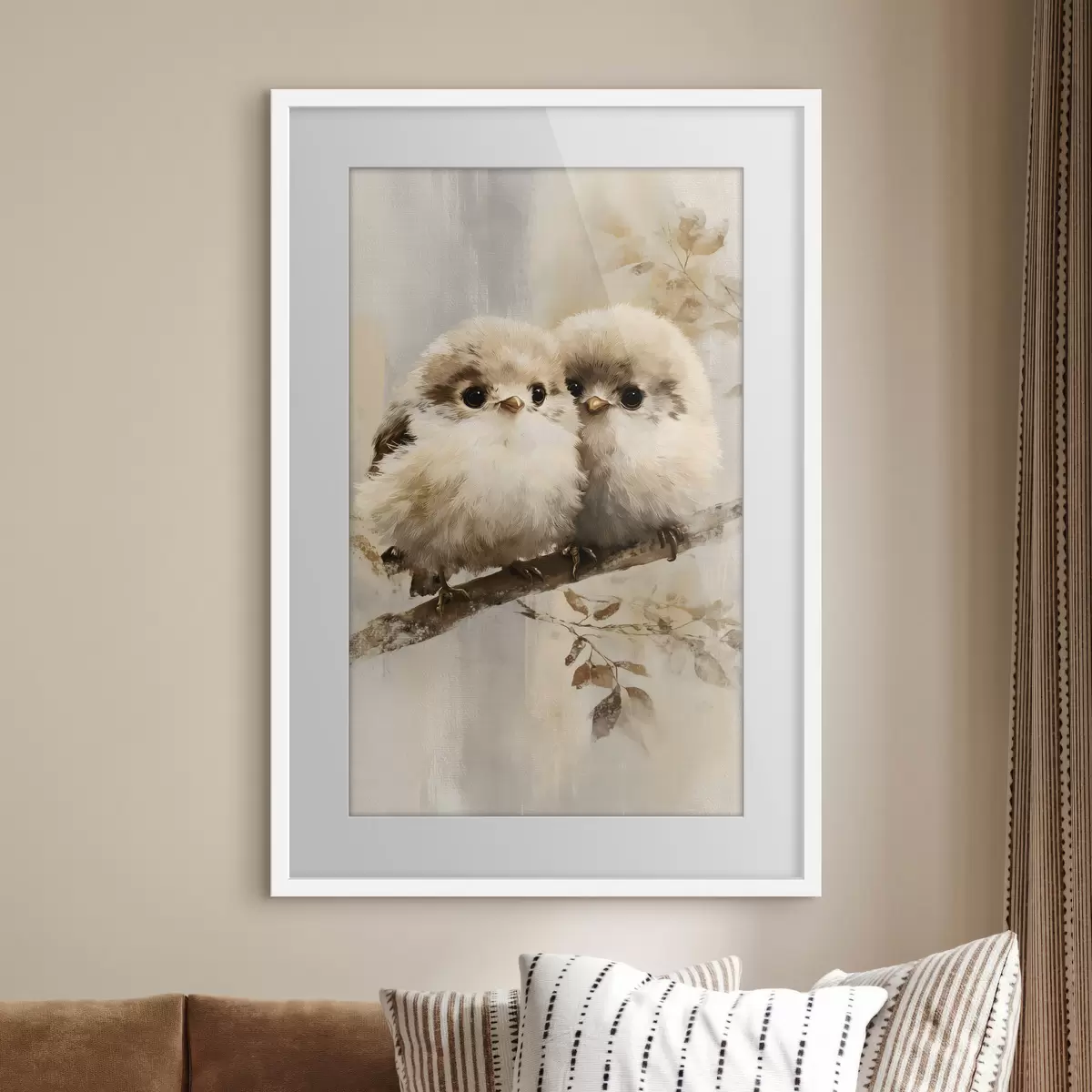 Plakat Dwie puszyste sówki f49425