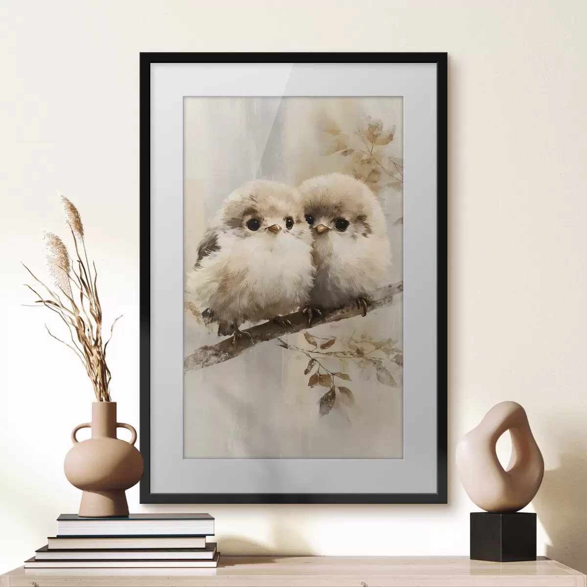 Plakat Dwie puszyste sówki f49425