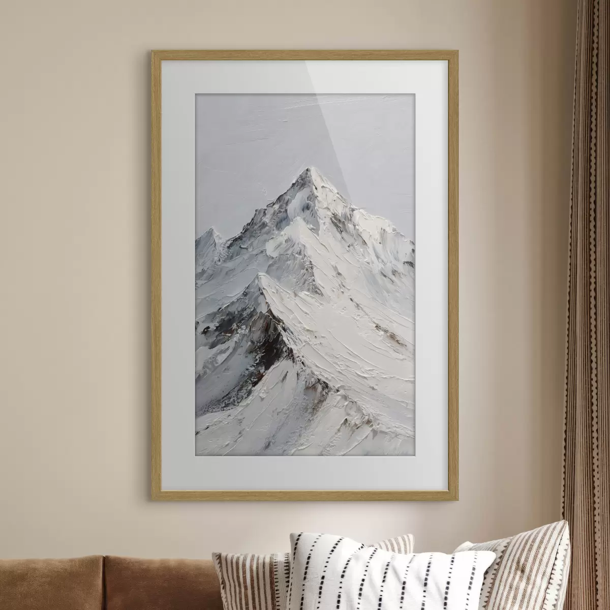 Plakat Ośnieżone szczyty górskie w stylu impasto f49460