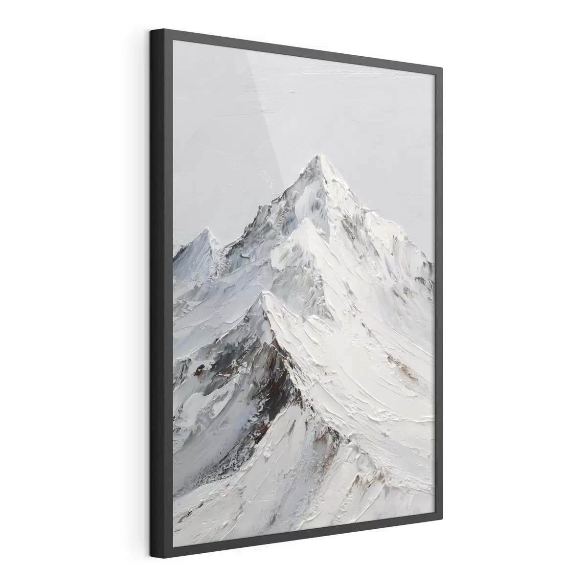 Plakat Ośnieżone szczyty górskie w stylu impasto f49460