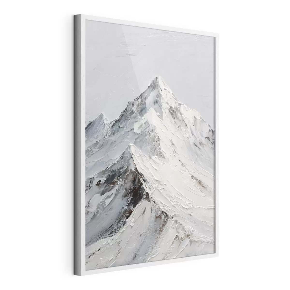 Plakat Ośnieżone szczyty górskie w stylu impasto f49460