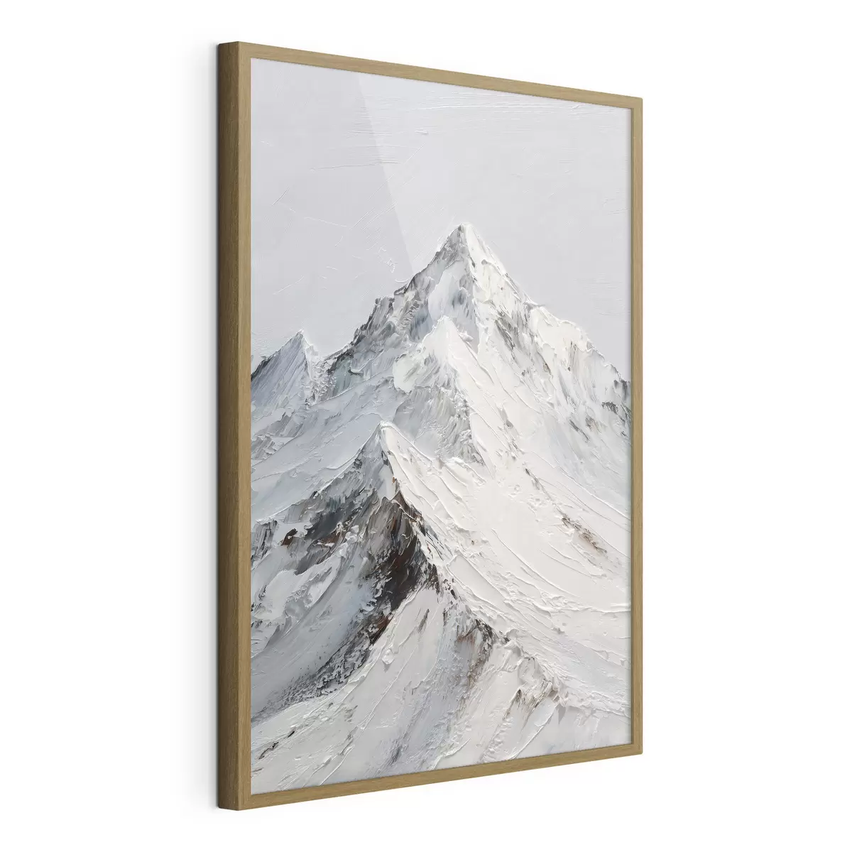 Plakat Ośnieżone szczyty górskie w stylu impasto f49460