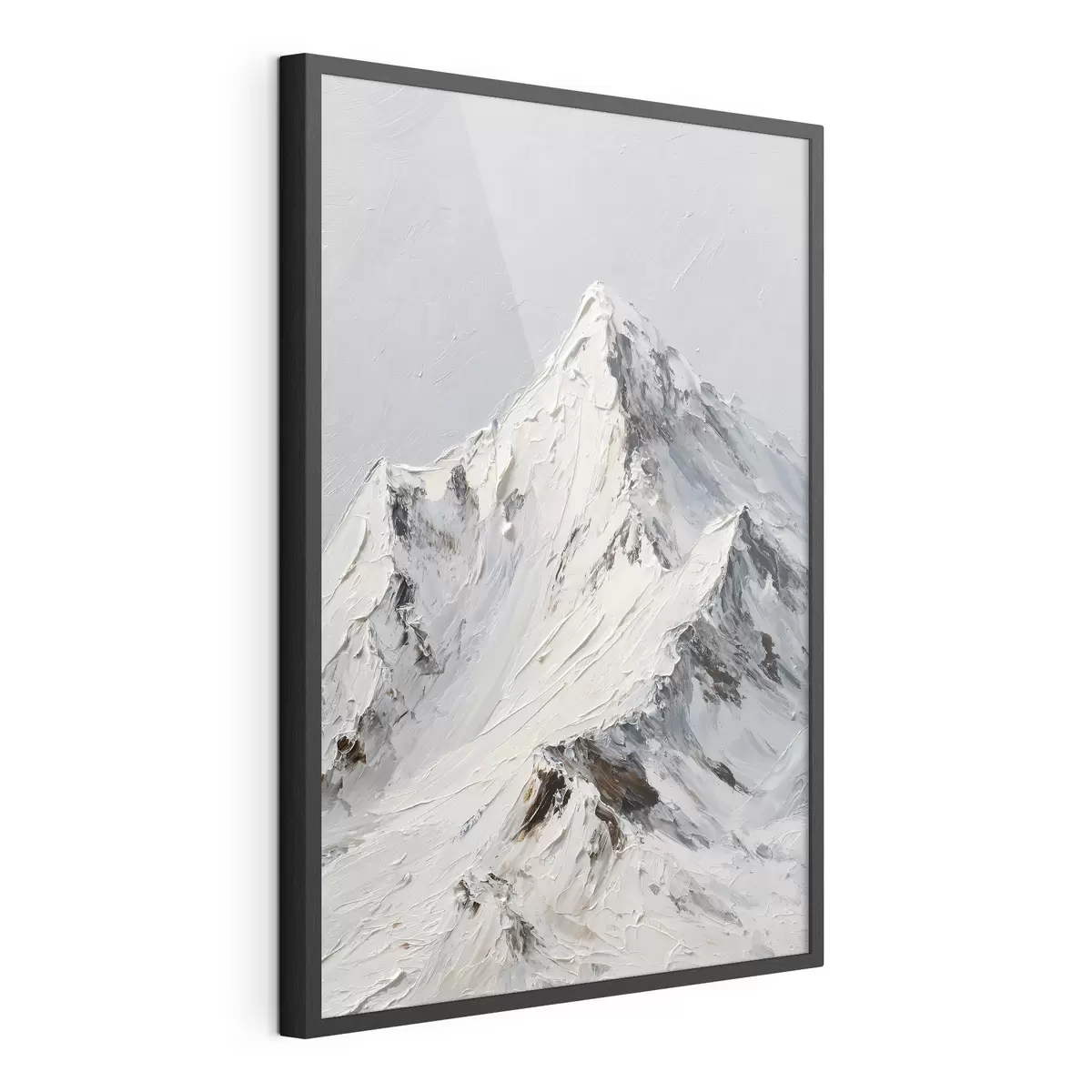 Plakat Ośnieżone szczyty górskie w stylu impasto f49461