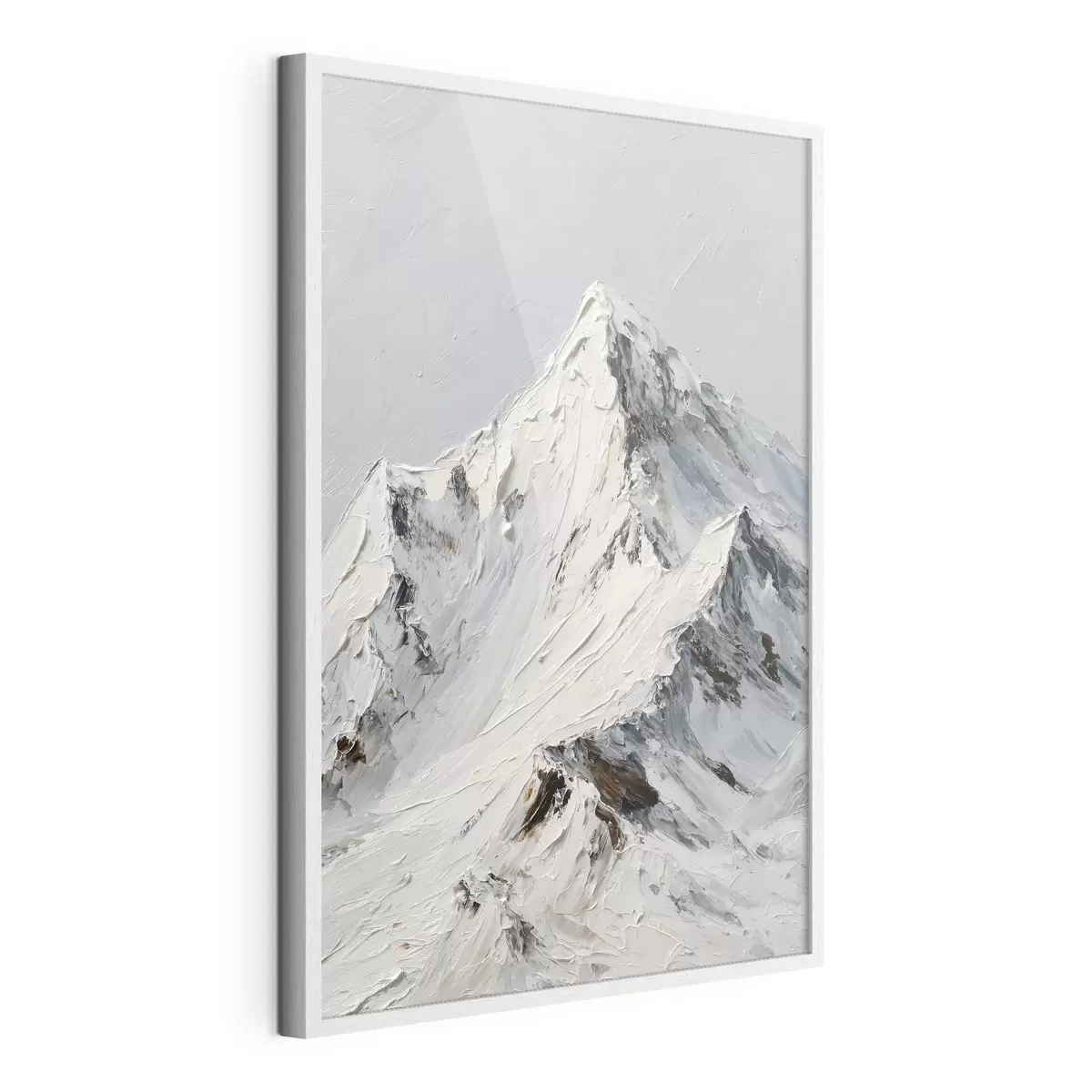 Plakat Ośnieżone szczyty górskie w stylu impasto f49461
