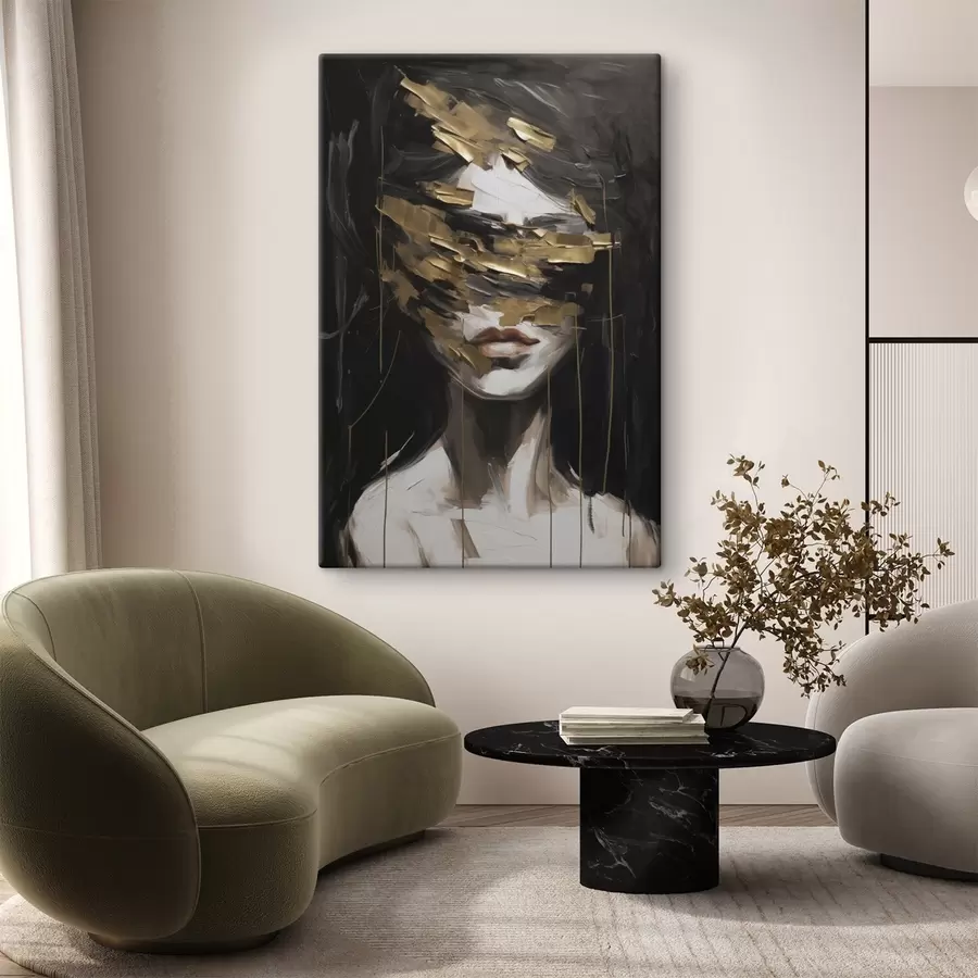 Obraz Abstrakcyjny portret kobiety naśladujący malarstwo s49506
