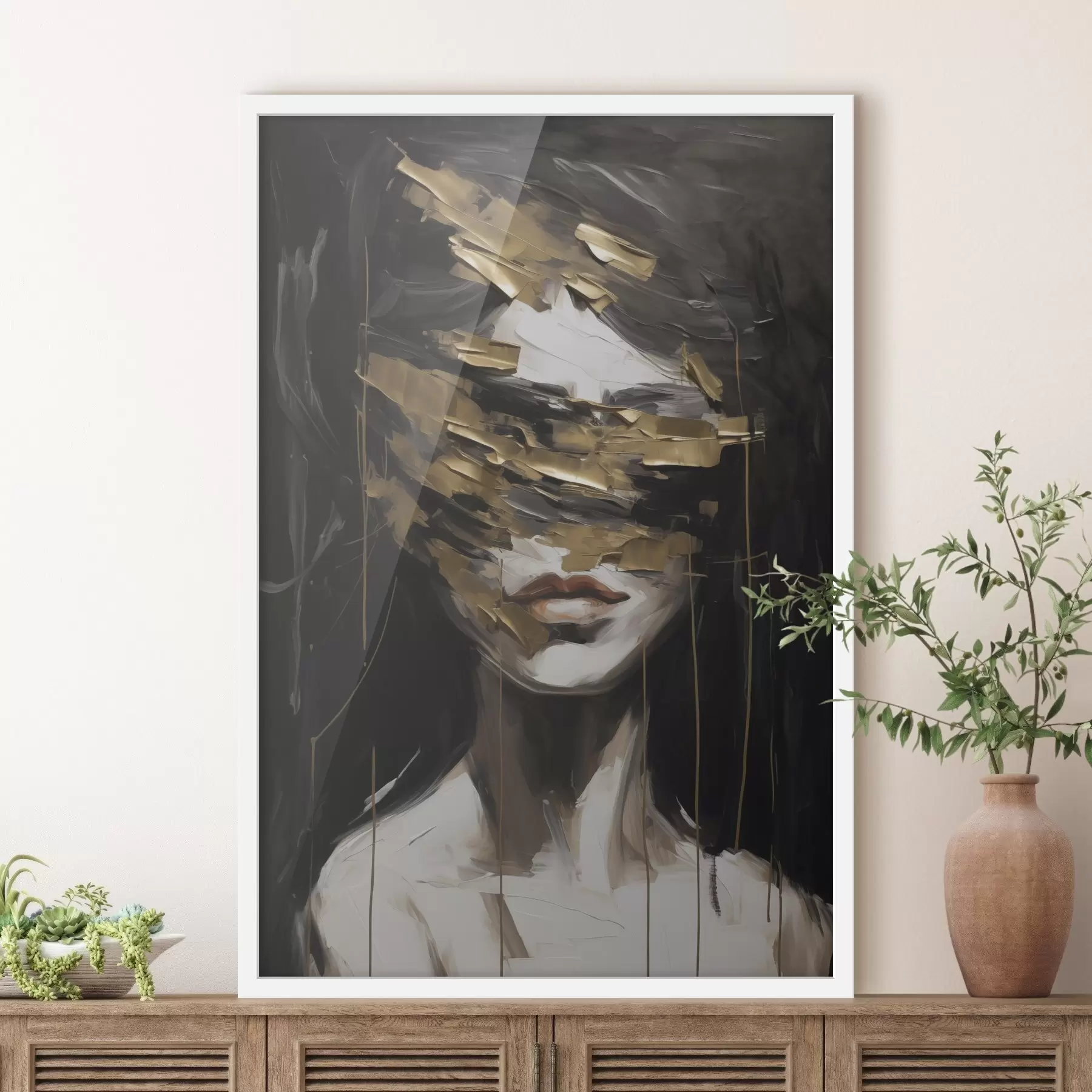 Fototapeta Abstrakcyjny portret kobiety naśladujący malarstwo f49506
