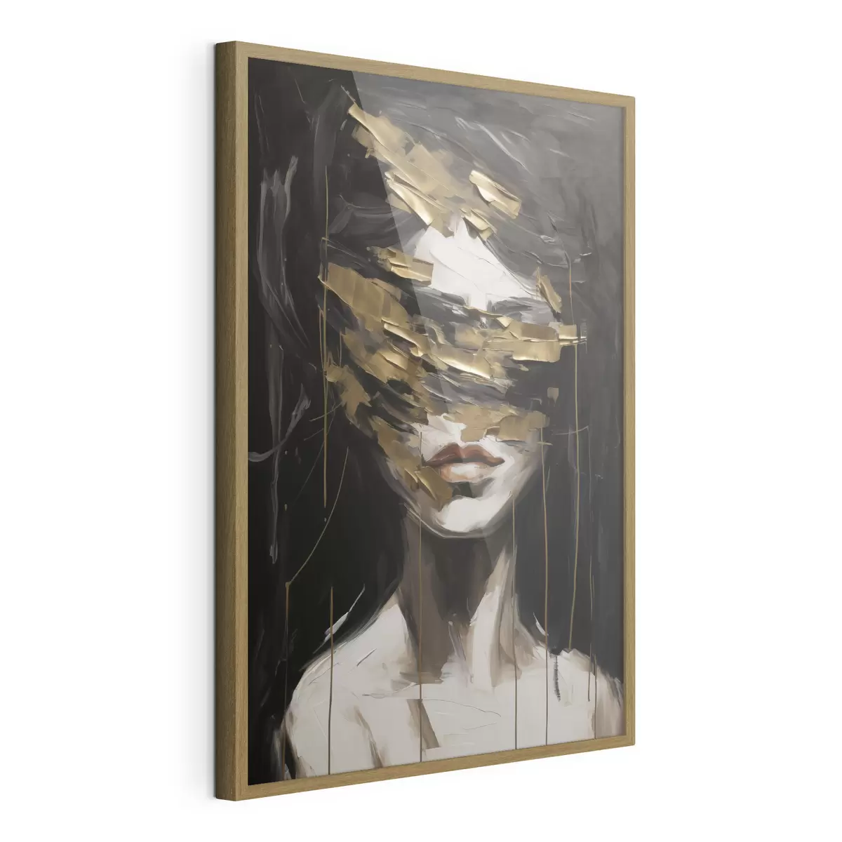 Plakat Abstrakcyjny portret kobiety naśladujący malarstwo f49506