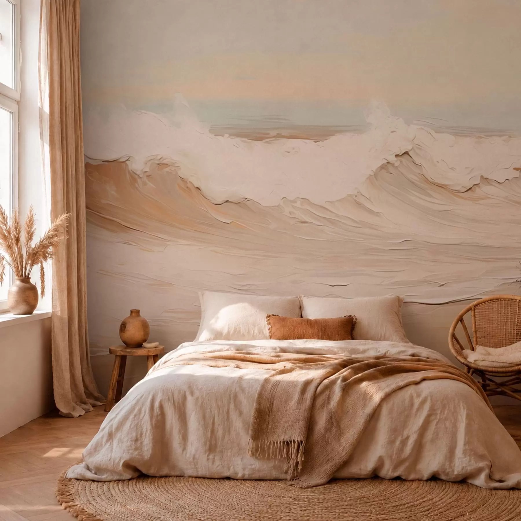Fototapeta Abstrakcyjne fale oceaniczne w pastelowych barwach w05697