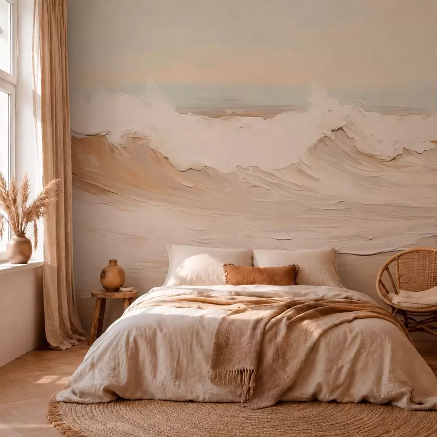Fototapeta Abstrakcyjne fale oceaniczne w pastelowych barwach w05697