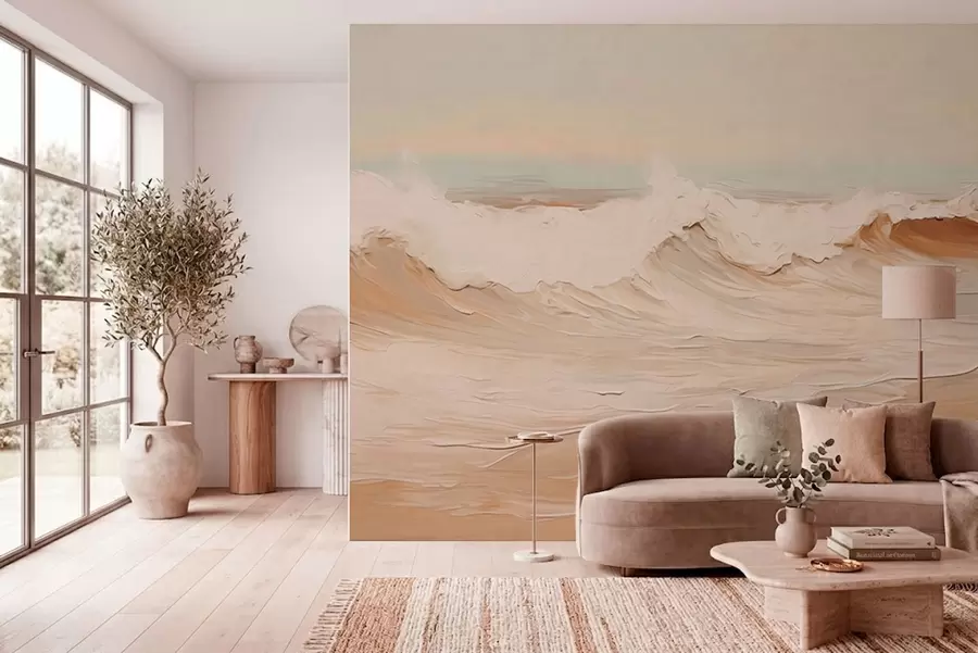 Fototapeta Abstrakcyjne fale oceaniczne w pastelowych barwach w05697