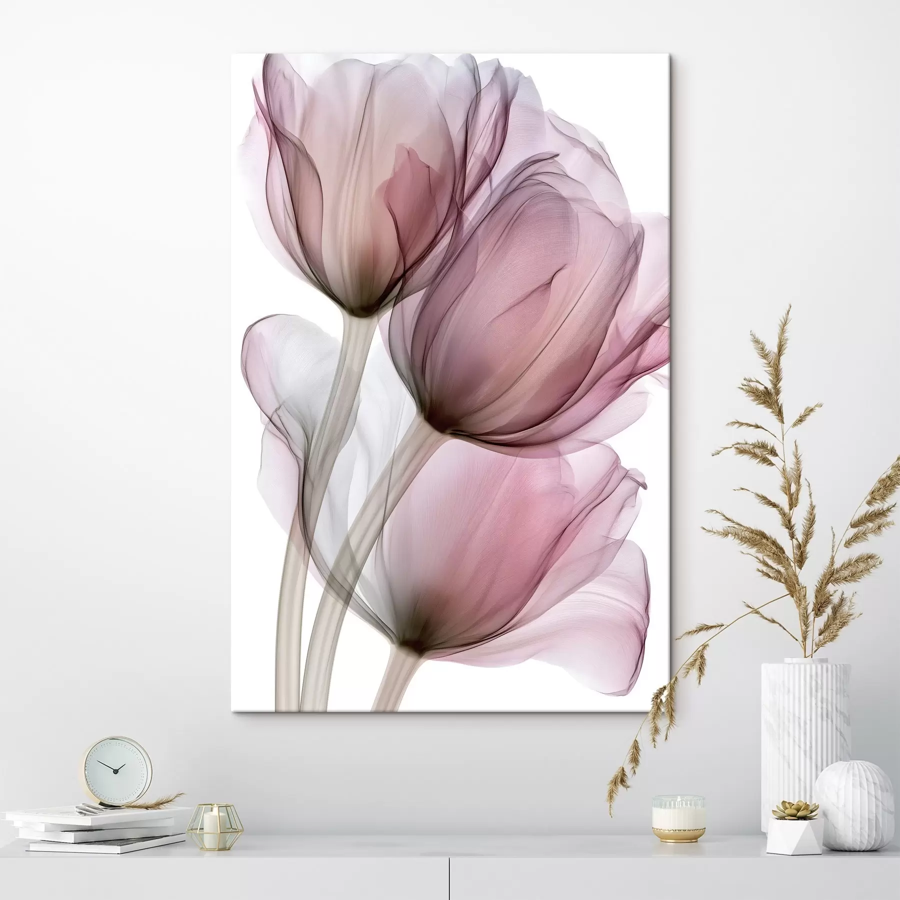 Obraz eleganckie, półprzezroczyste tulipany s49564