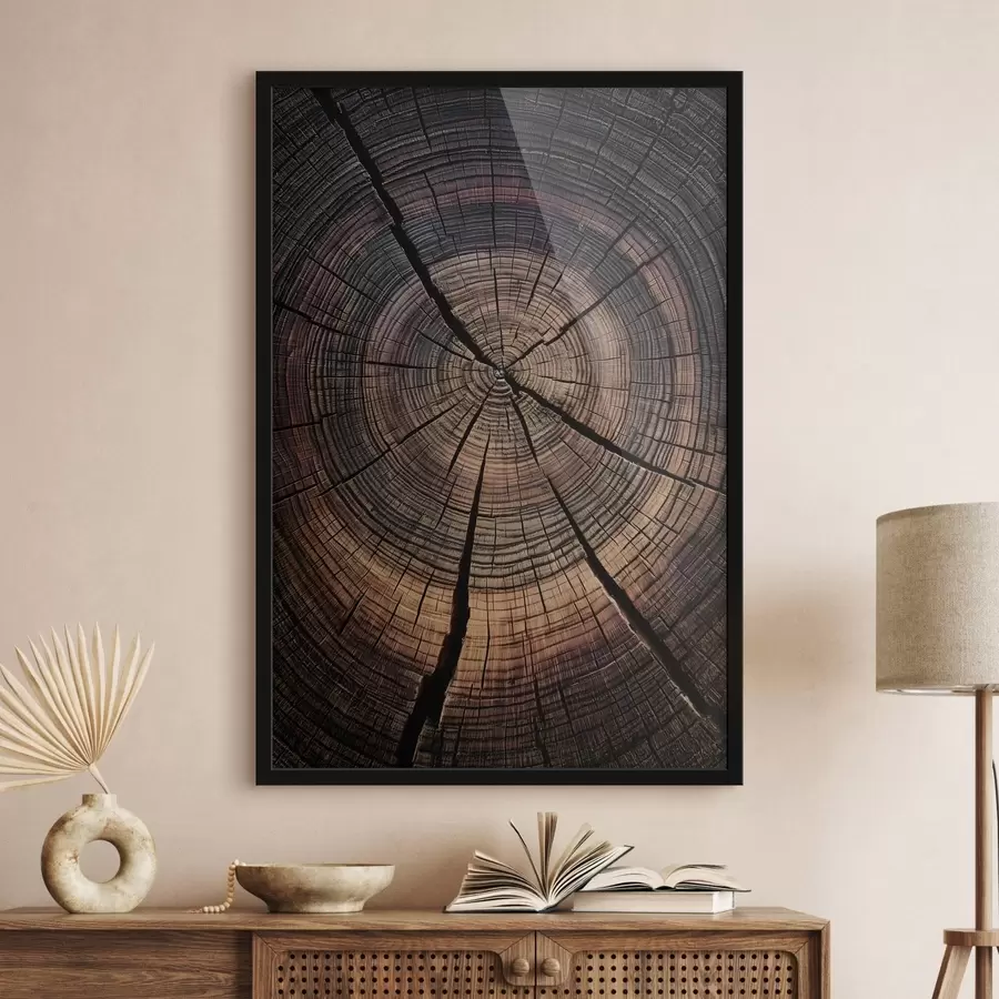 Fototapeta przekrój drewna sekwojowego f49560