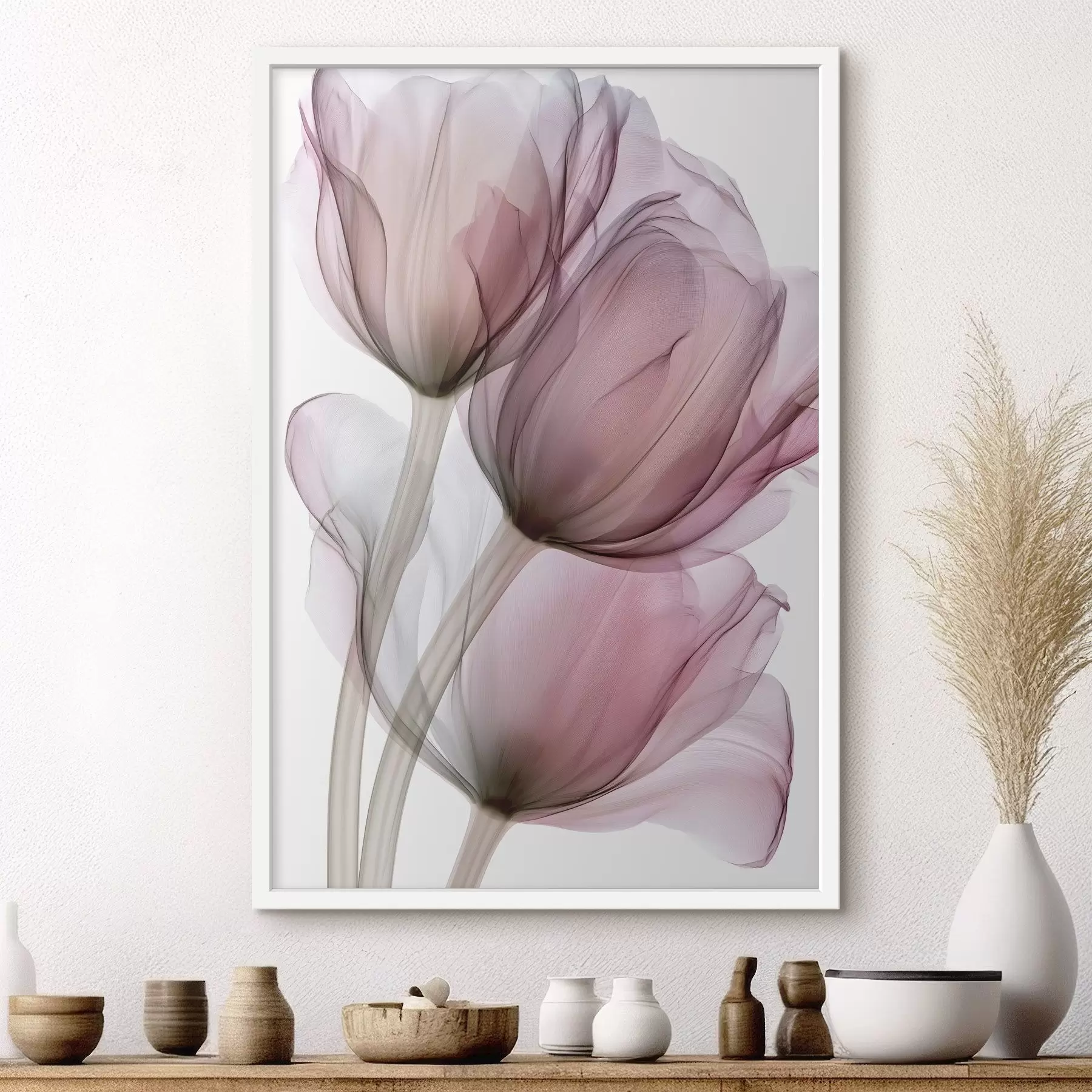 Fototapeta eleganckie, półprzezroczyste tulipany f49564