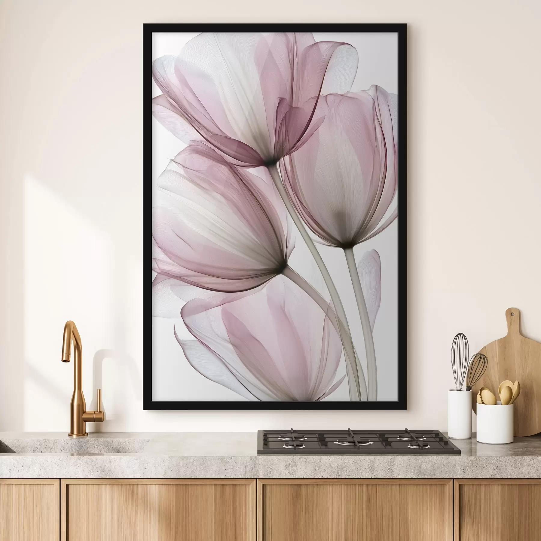Fototapeta eleganckie, półprzezroczyste tulipany f49565