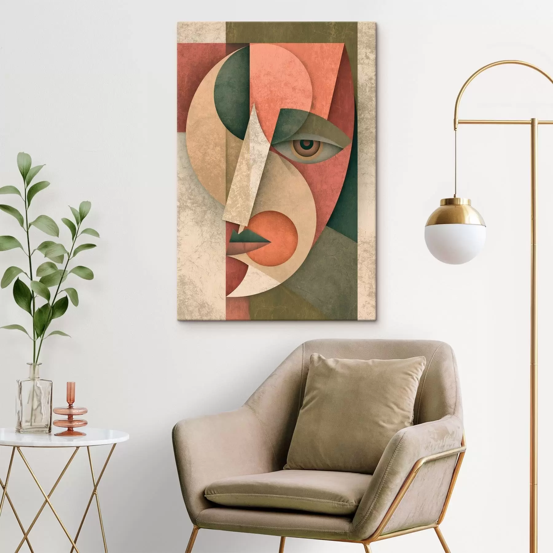 Obraz Geometryczna abstrakcja twarzy s49420