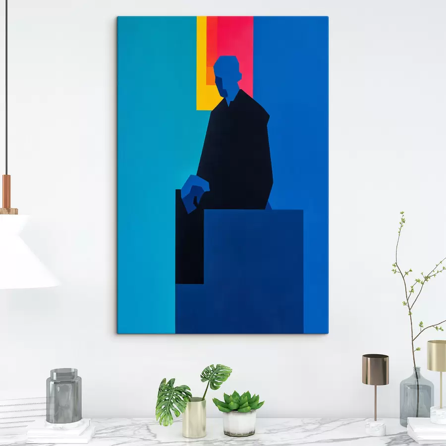 Obraz Portret w kolorowych liniach s49669