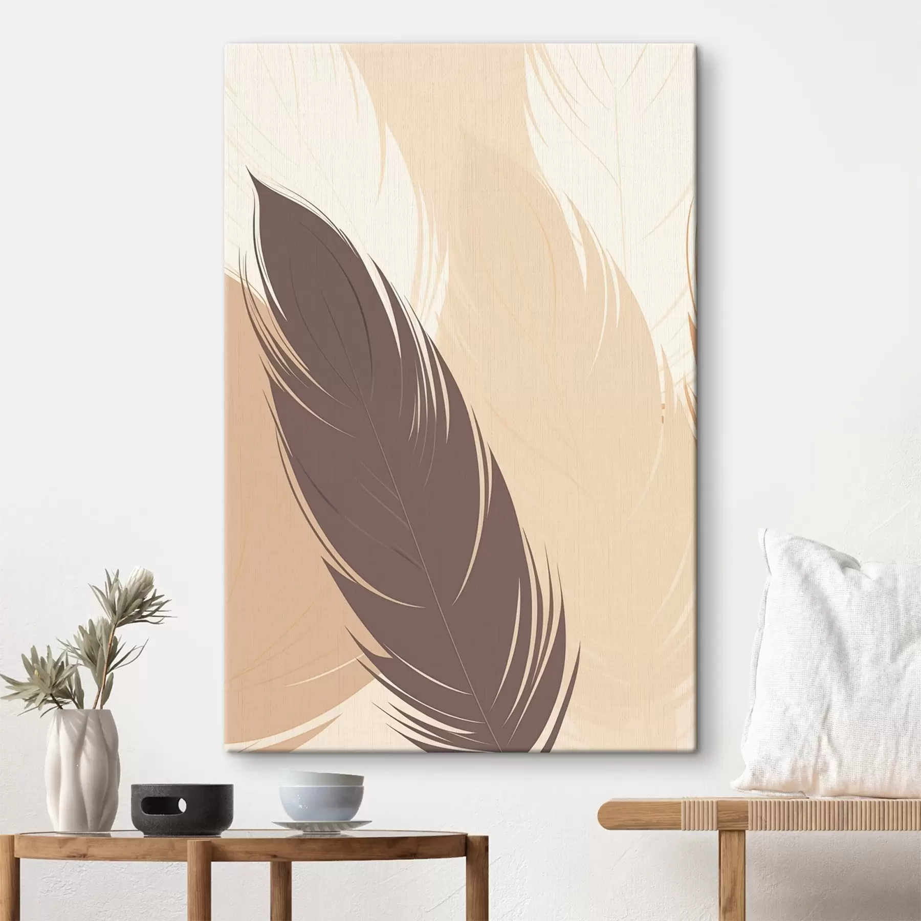 Obraz Abstrakcyjny minimalizm w stylu „Feather” s49382
