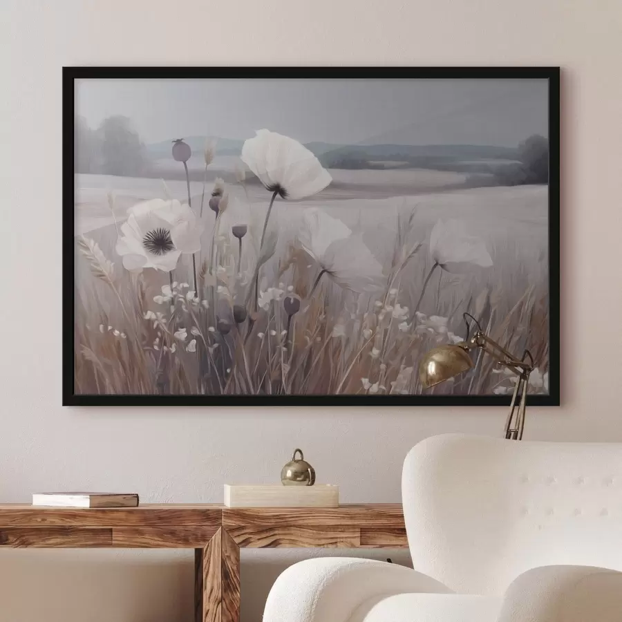 Fototapeta Jasne polne kwiaty w spokojnym krajobrazie f49680