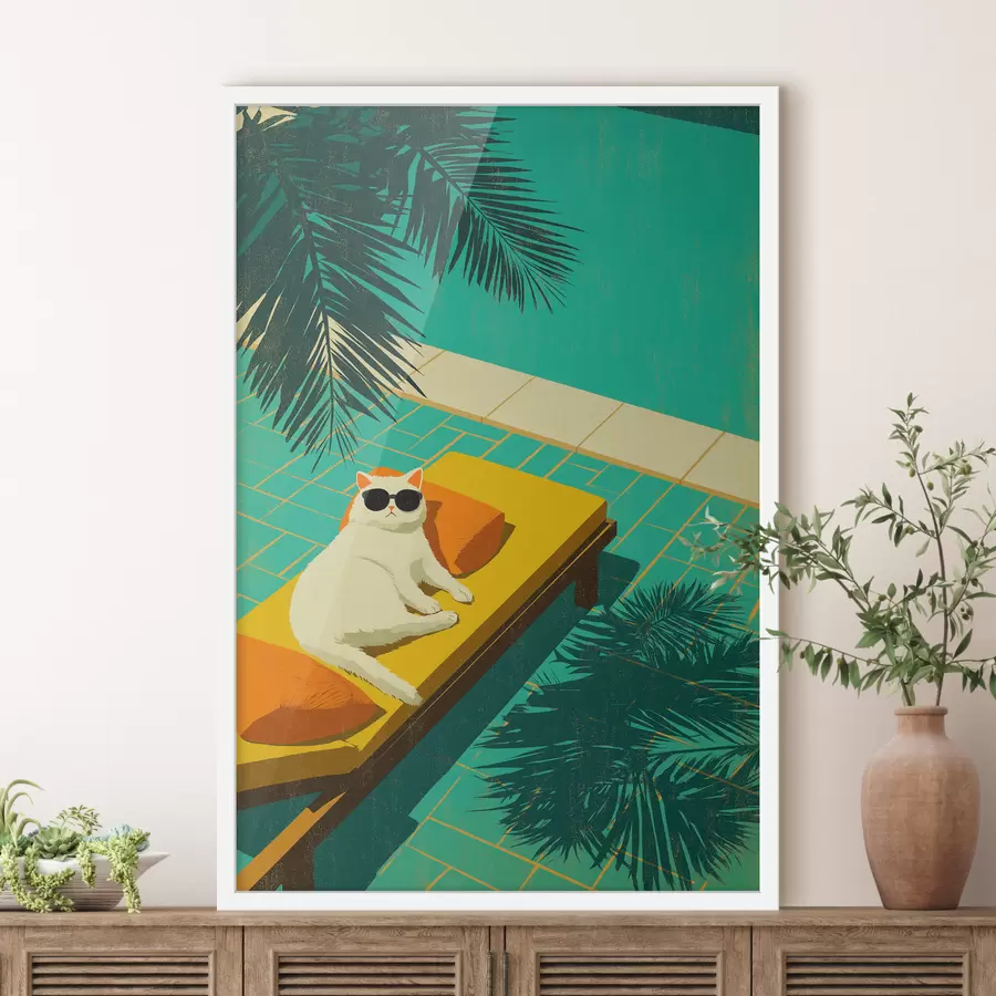 Fototapeta Kot przy basenie f49834