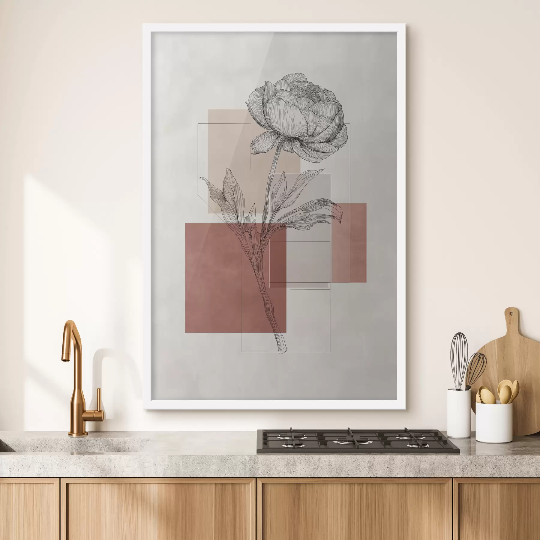 Fototapeta Geometria piwonii f49841