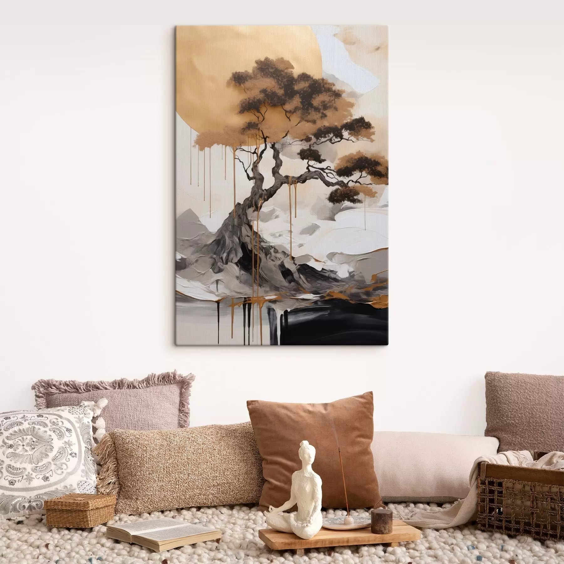 Obraz Ozdobne drzewko bonsai, obraz w stylu abstrakcyjnym s49785