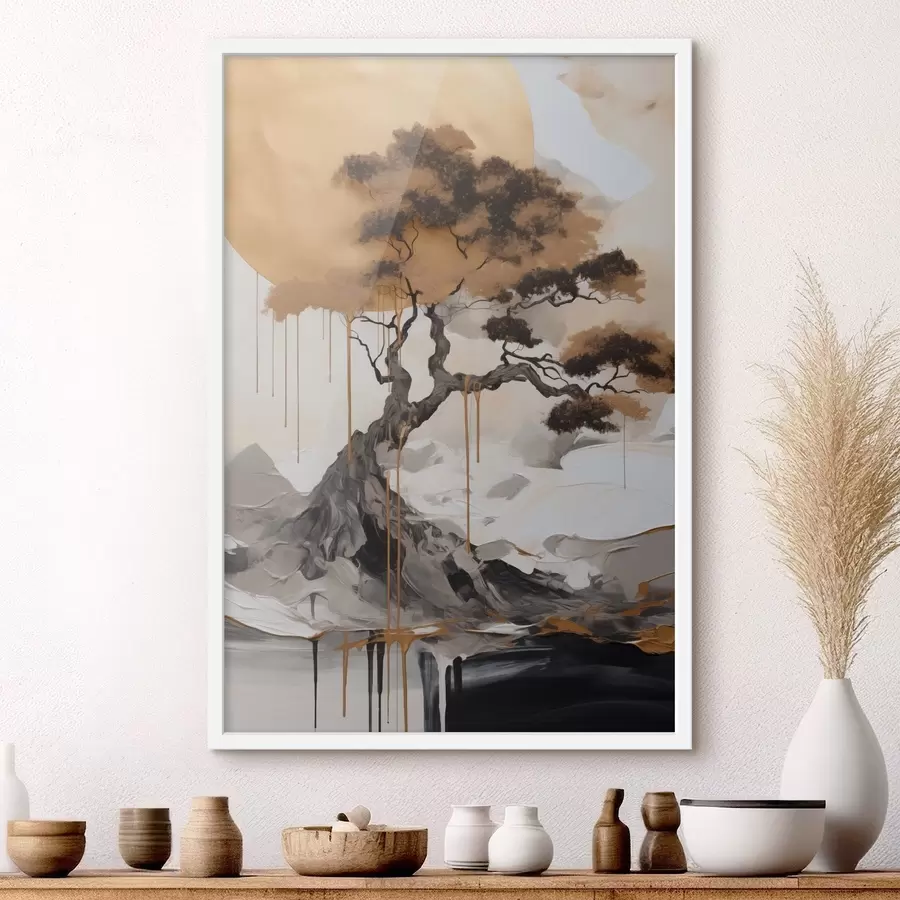 Fototapeta Ozdobne drzewko bonsai, obraz w stylu abstrakcyjnym f49785