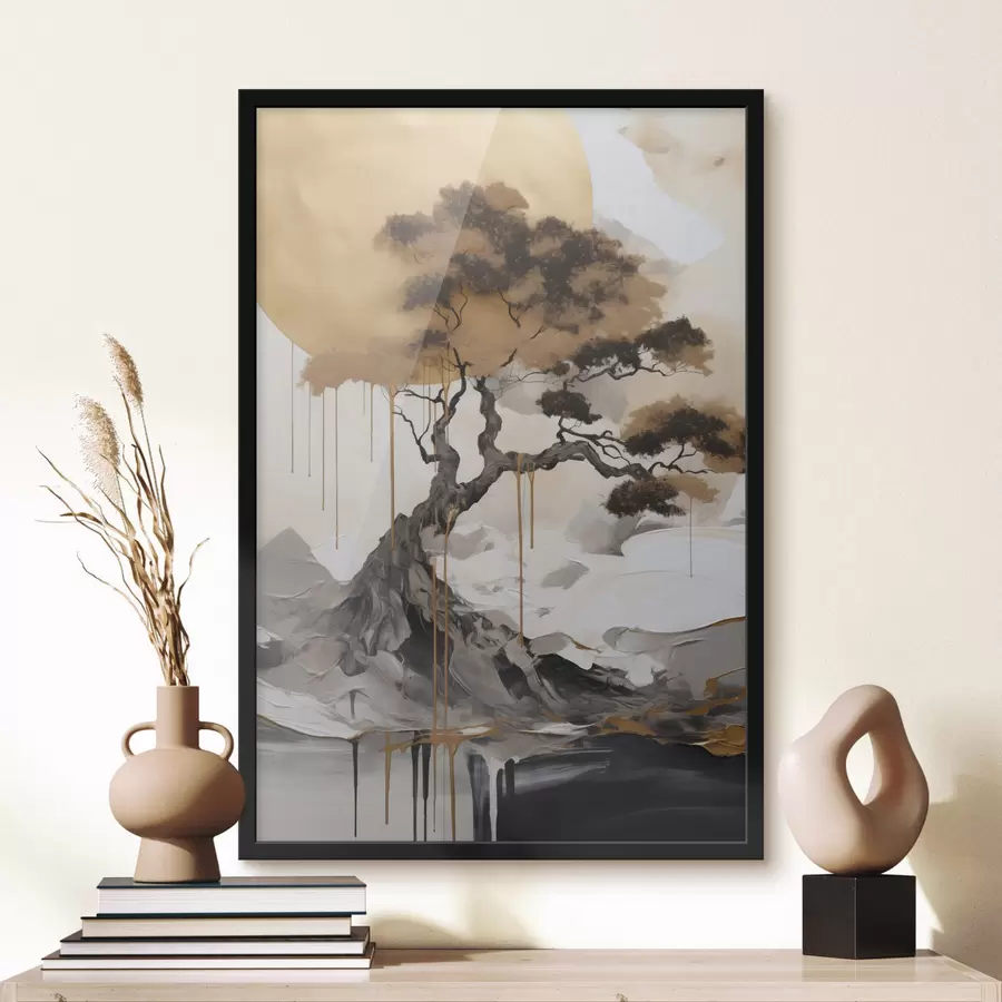 Fototapeta Ozdobne drzewko bonsai, obraz w stylu abstrakcyjnym f49785
